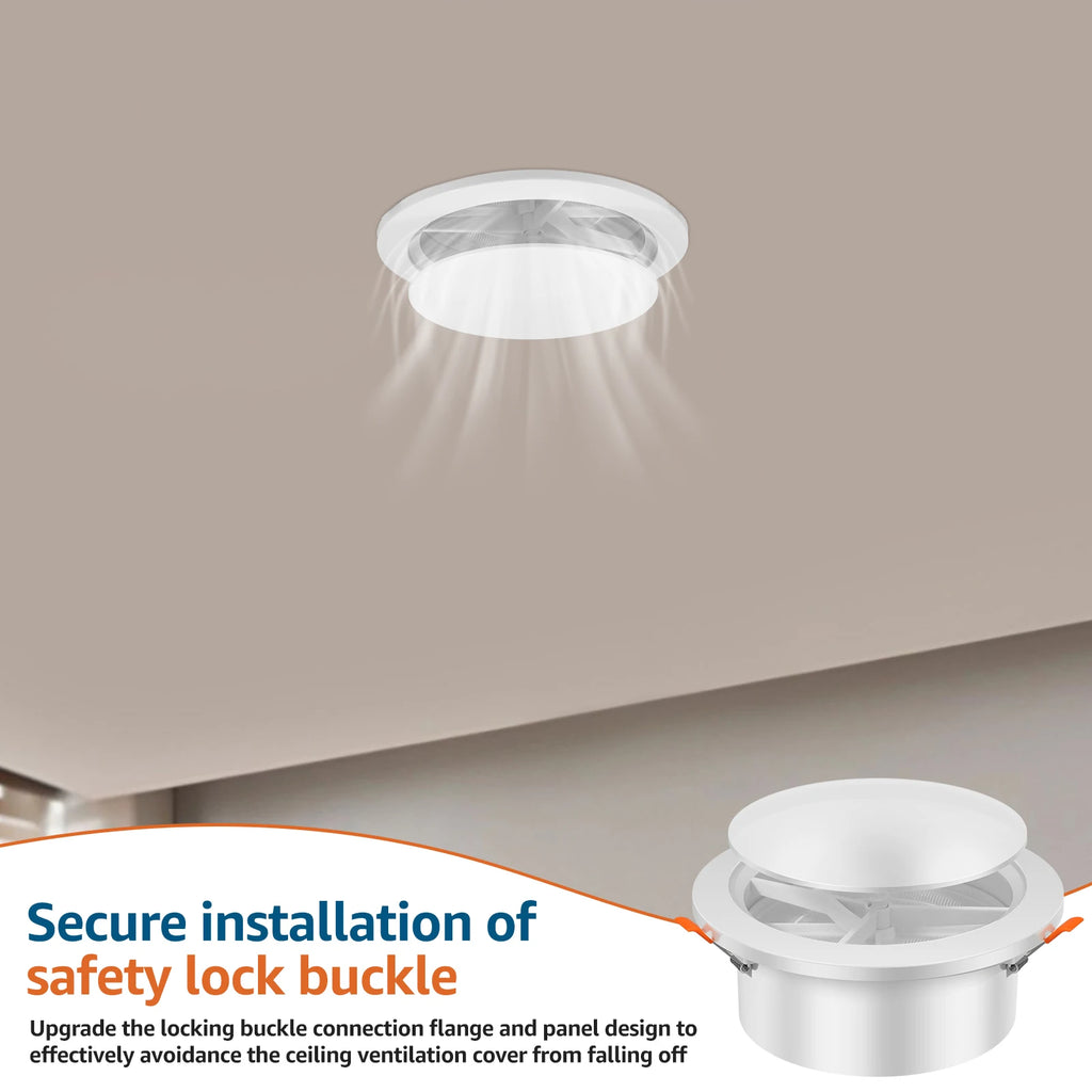 Round Vent Cover with Adjustable Panel & Removable Mesh Screen ABS Ceiling Diffuser for HVAC, Bathroom, Kitchen, Wall and Duct A Zpaxo
