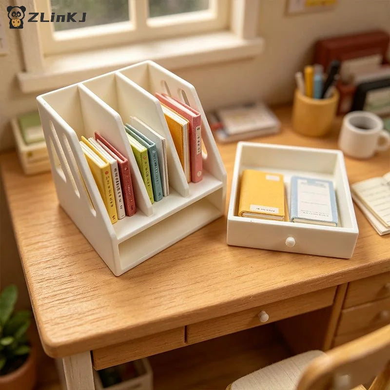 Miniature Desktop Storage File Basket 1 12 Dollhouse Mini Cabinet Zpaxo