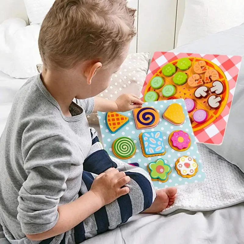 Shape Puzzle Shapes Kids Educational Wooden Fine-motor Skills Zpaxo