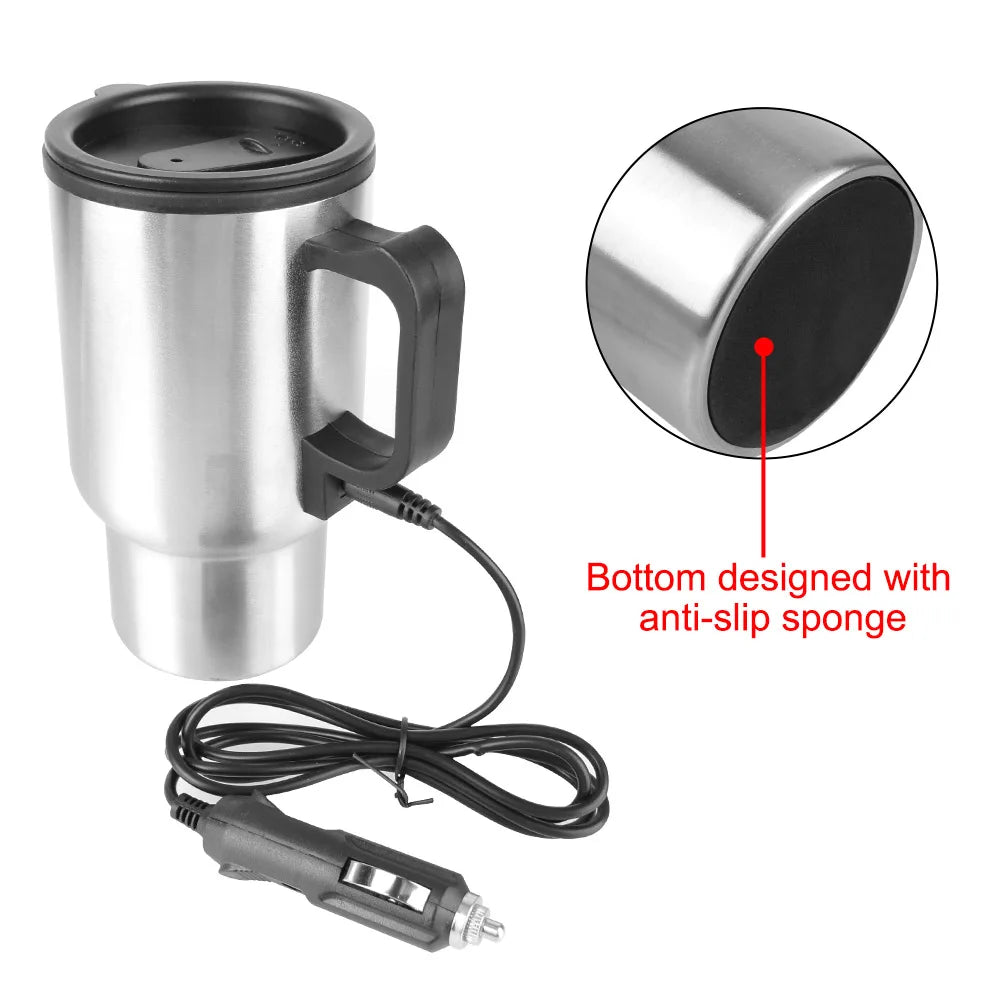 Water Coffee Milk Thermal Mug Stainless Steel 12V Camping Travel