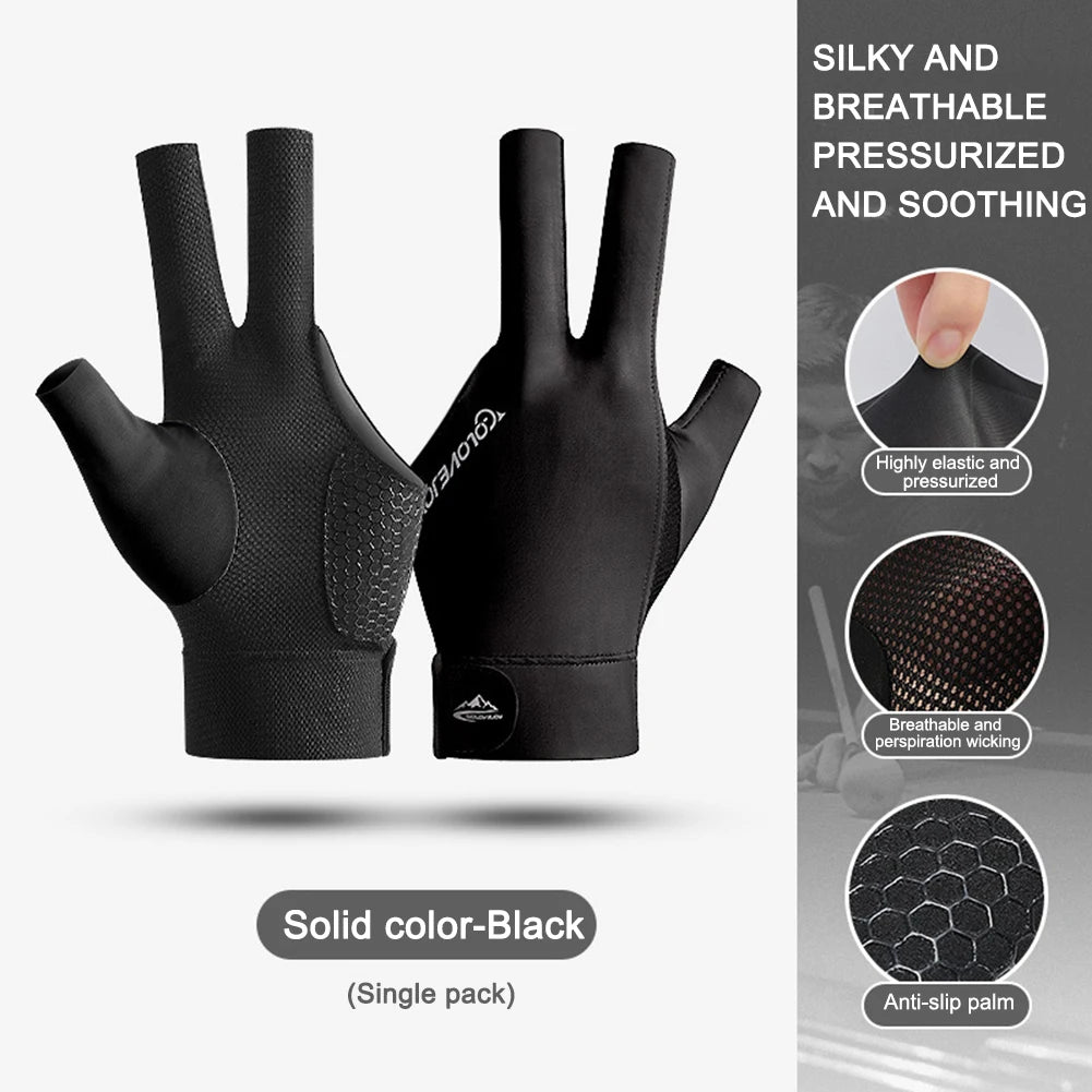 Open Finger Billiard Gloves Antiskid Polyester Snooker Billiards