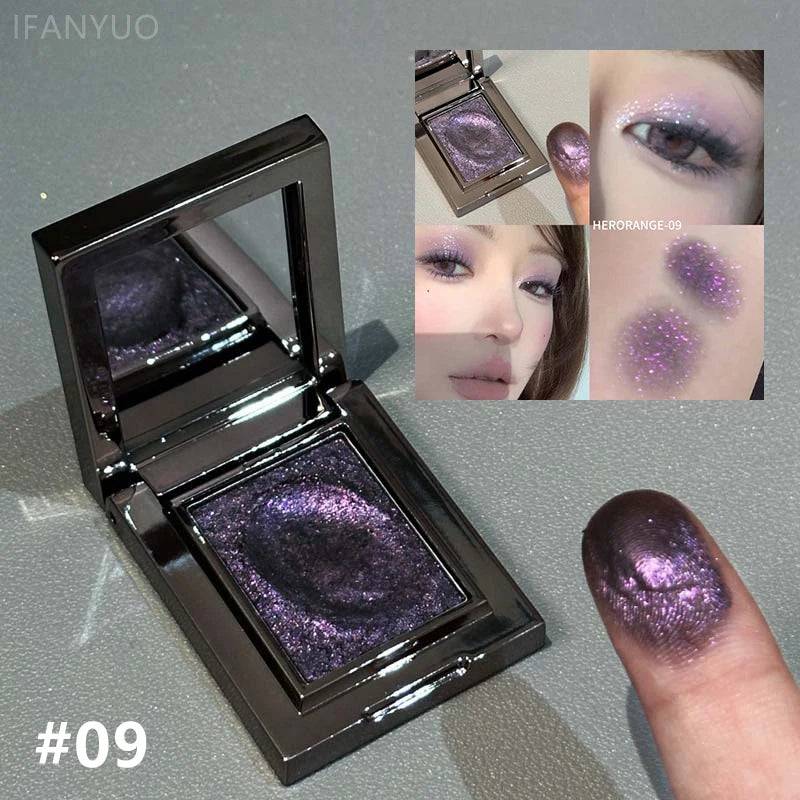 Chameleon Dark Green Eyeshadow Palette Fine Easy-To-Apply Sparkling Pearlescent Mashed Potato Eye Shadow Brightening Makeup Zpaxo 09