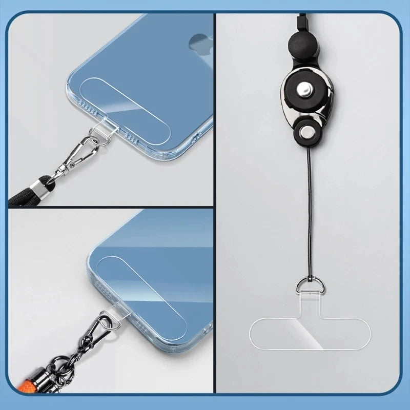 10/5/1Pcs Universal Tpu Mobile Phone Anti-lost Lanyard Card Gasket Nylon Detachable Phone Hanging Cord Strap Patch Tether Pad Zpaxo