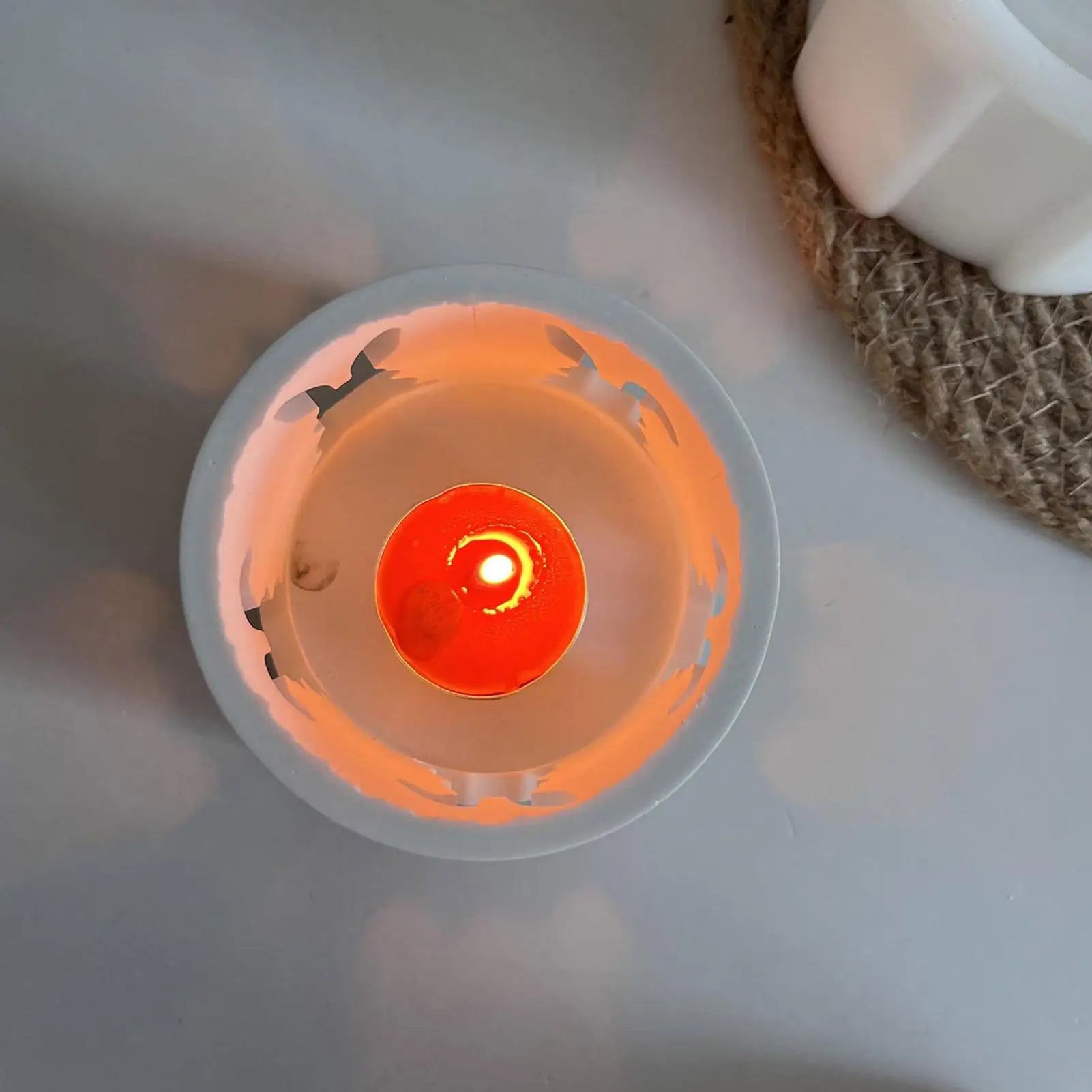 Candle Holder Mold Soft Non Stick Mould Hollow Rabbit Design Tea