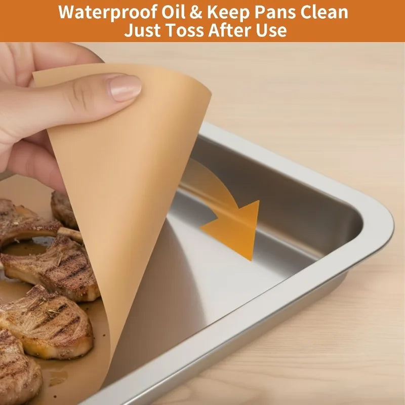 50 Pre-cut Parchment Paper Sheets 3 Multi-size Non-stick Baking