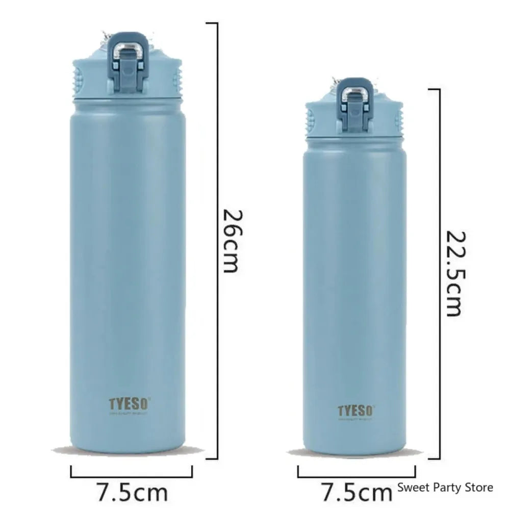 Stainless Steel Vacuum Flask Straw Car Thermal Cup Sports Water