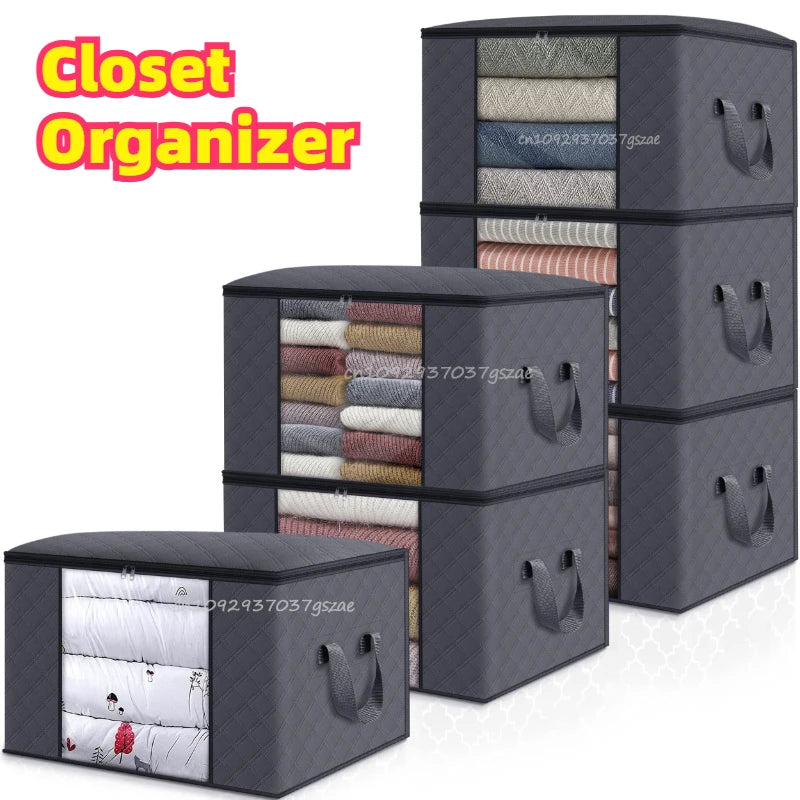 Clothing Storage Box Large Capacity Laundry Storage Organizers Transparent Clothing Storage Large Dust Zipper Closure Zpaxo