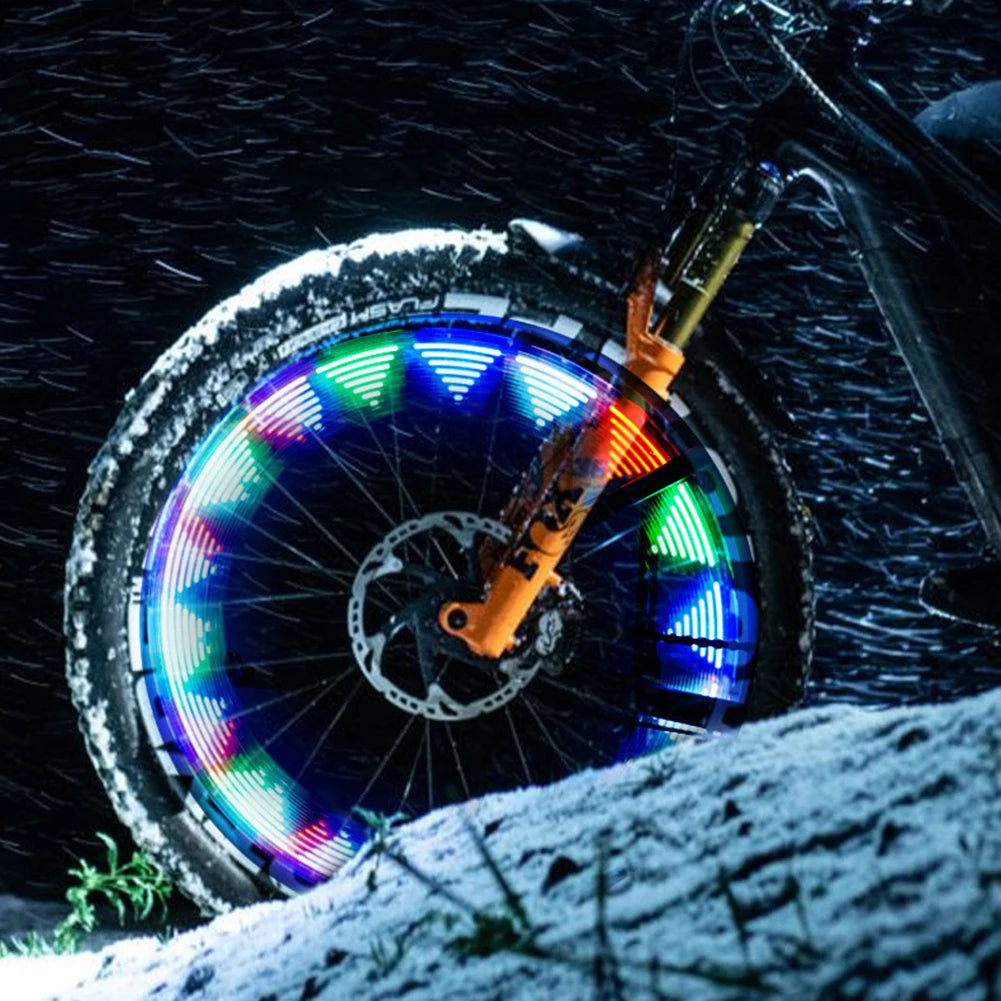 Solar LED Bike Tire Safety Light USB Rechargeable Bicycle Rim Decor