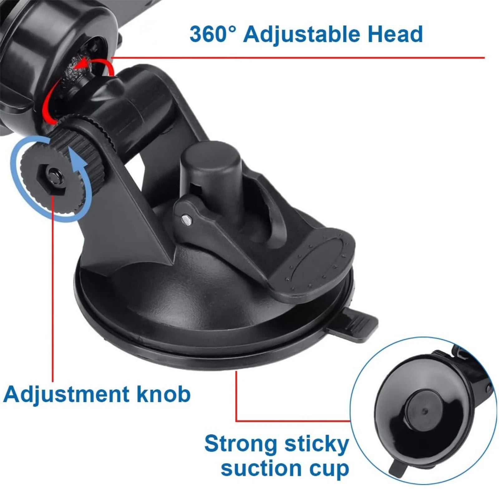 1Pc Interior Car Rear View Mirror With Suction Cup 360° Rotates Adjustable Universal For Vehicle Car Truck Accessory Replacement