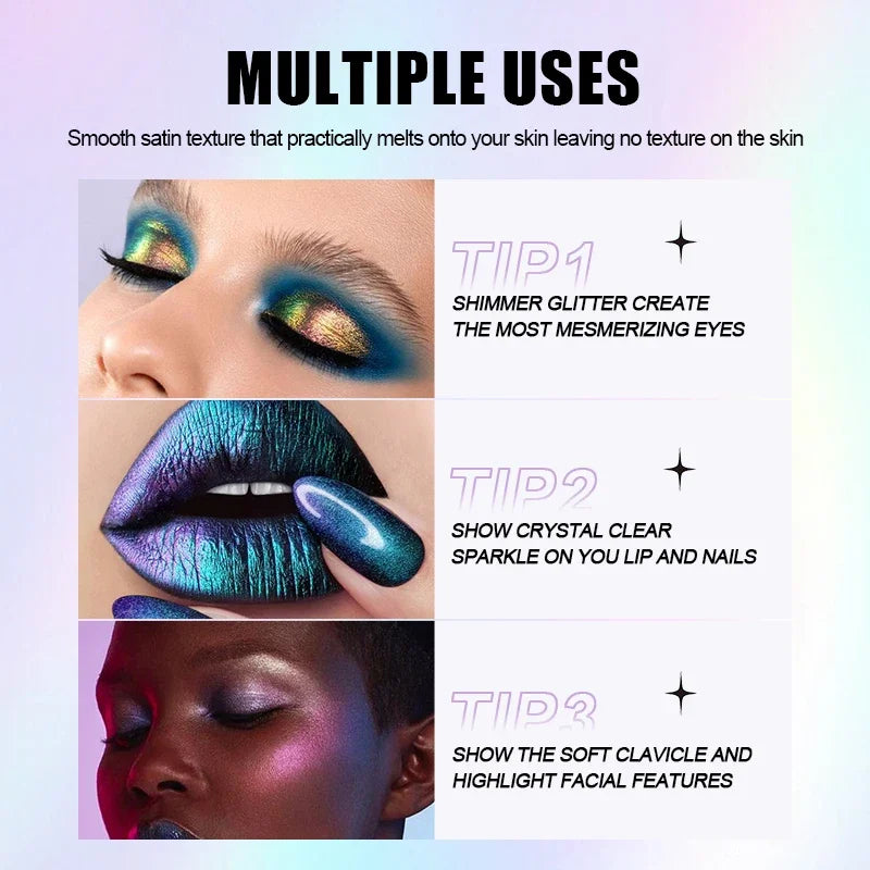1 PC Powerful Color Chameleon Liquid Eyeshadow, Waterproof Sweatproof, Suitable for Bold and Exaggerated Makeup Zpaxo