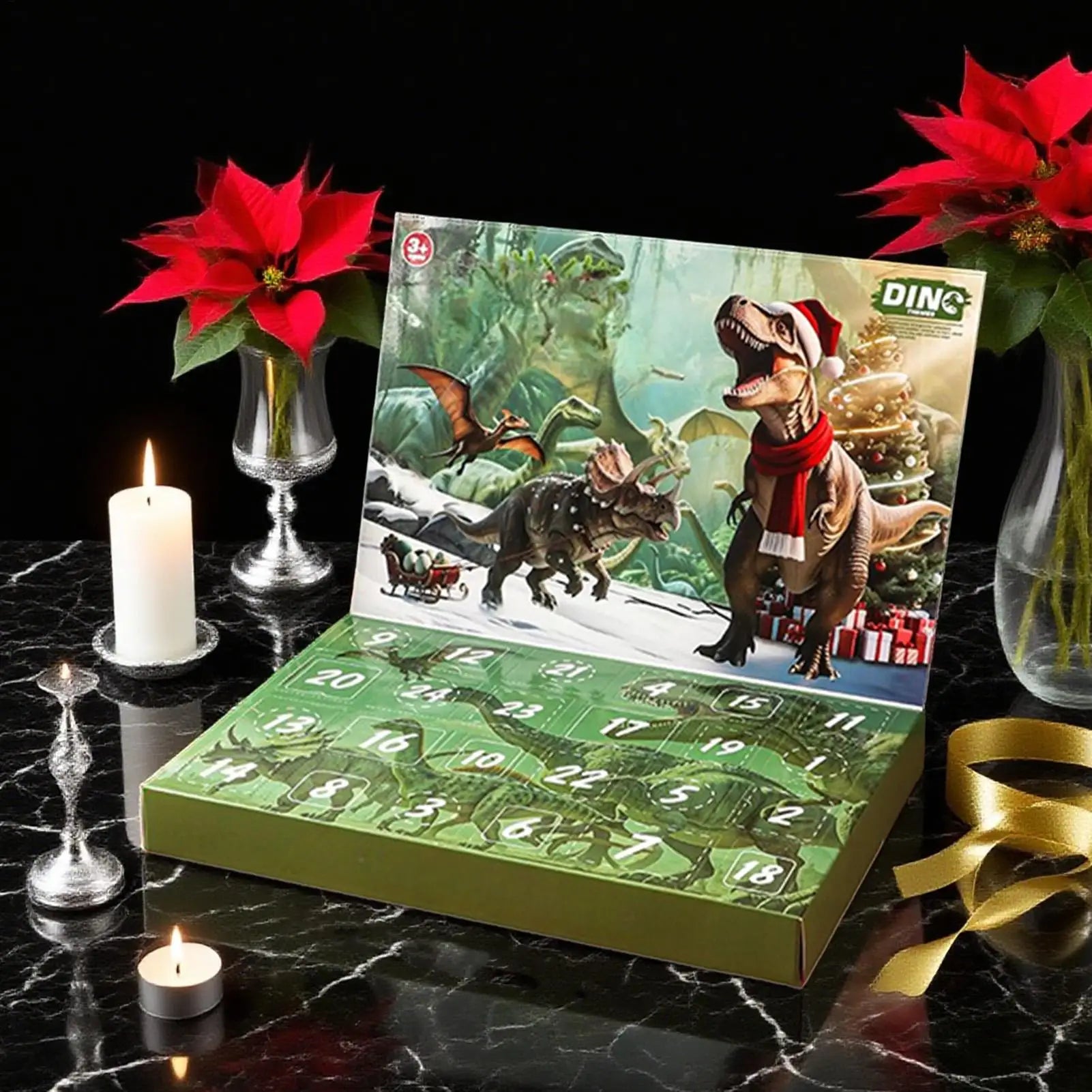 Dinosaur Advent Calendar 2025 Christmas Countdown 24 Days Kids Toy