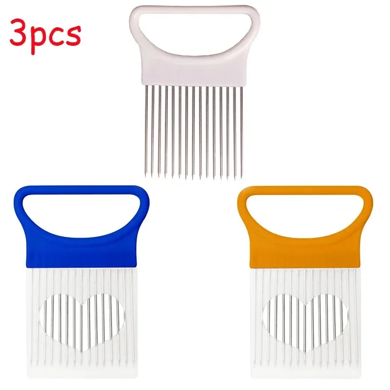 Stainless Steel Onion Holder & Vegetable Slicer – 1–4 Pcs