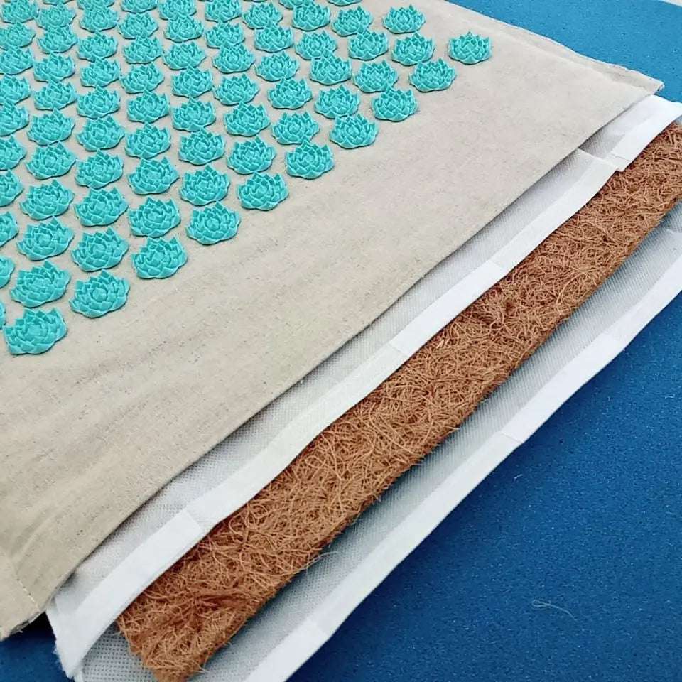 74*44cm Nature Linen Coconut Palm Massage Yoga Mat Sport Pillow Mat with Bag Lotus Spike Acupressure Mat Cushion Accupresure Mat Zpaxo