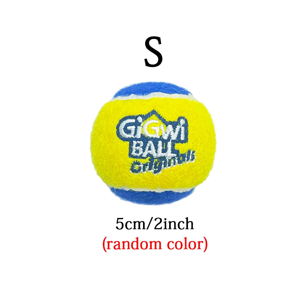 Pet Dog Squeaky Tennis Ball Interactive Toys Bounce Sound Rubber Dogs Zpaxo S-random color