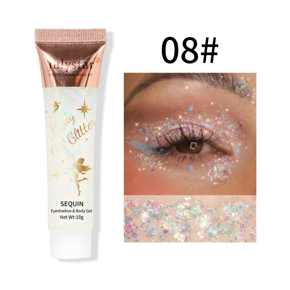 Sequins Glitter Gel Multifunctional Body Face Nail Hair Flash Liquid Zpaxo 08