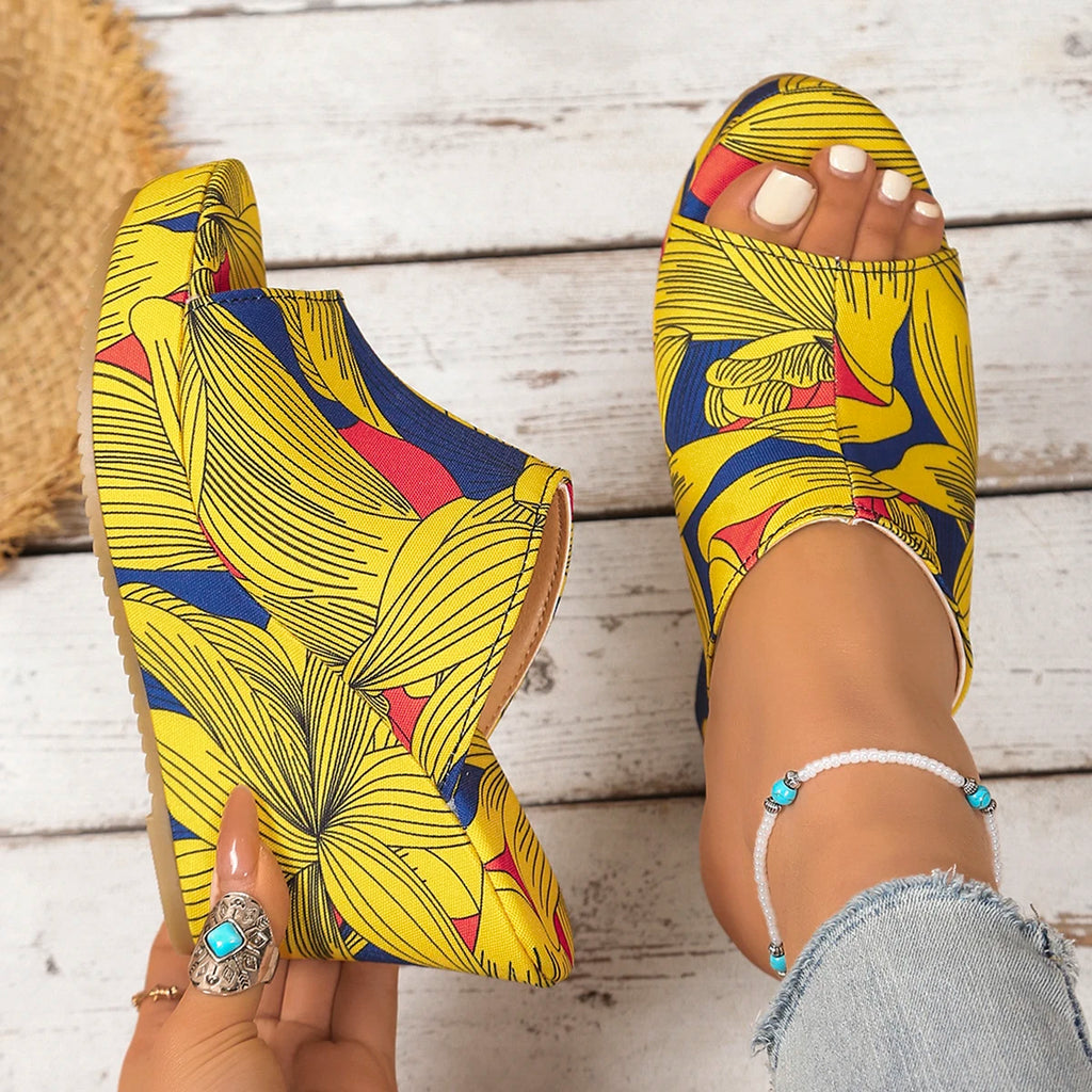 2025 New Shoes for Women Casual Women Wedge Sandals Retro Ethnic Printing Platform Sandals Ladies Comfortable Outdoor Shoes Zpaxo