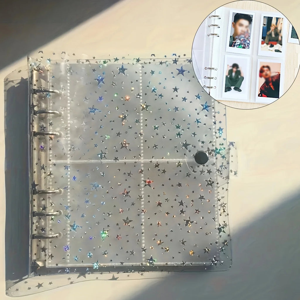 200-Slot 3-Inch Photo & Polaroid Card Album – Holographic Cover