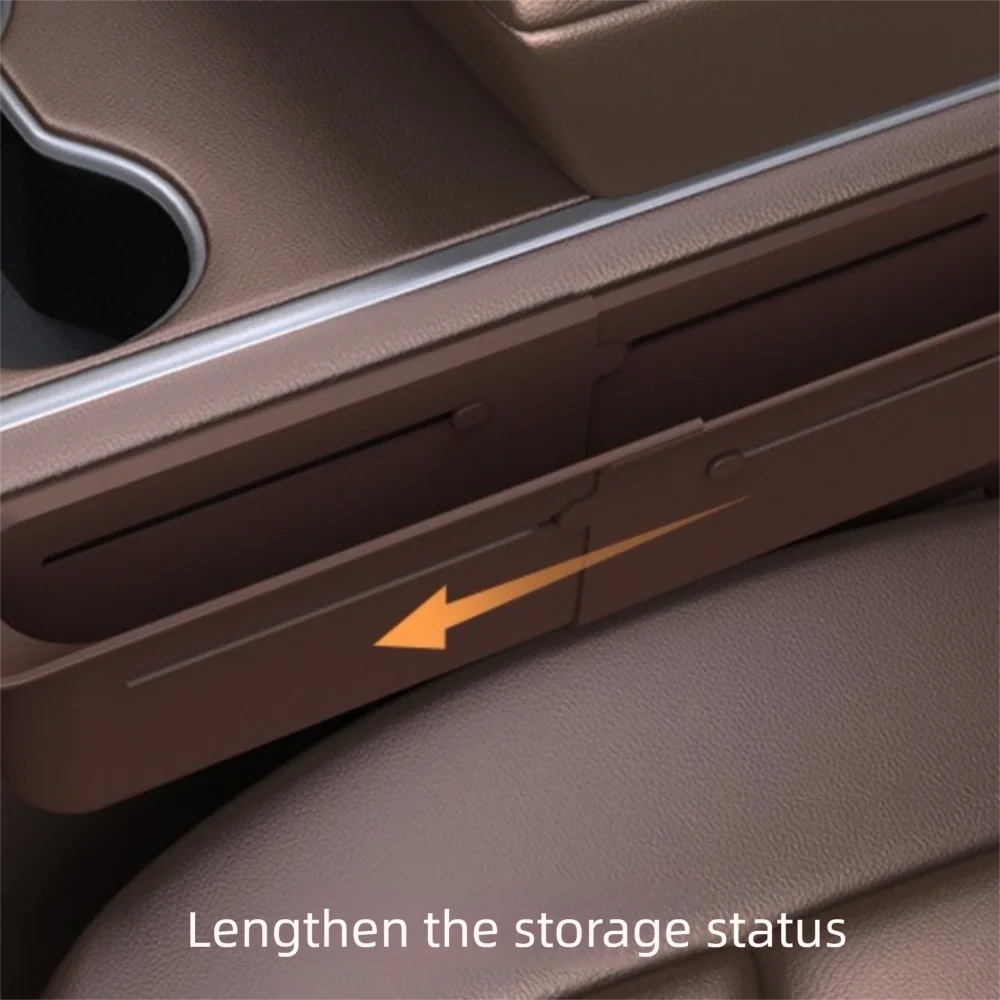 1/2pcs Retractable Car Seat Gap Storage Box Scalable Practical Car Seat Gap Filler Phone Key Organizer Large Capacity Zpaxo