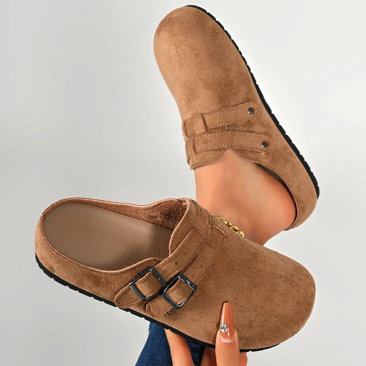 Women Slippers French Outdoor Fashion Sandals Thick Bottomed Slip-on Zpaxo