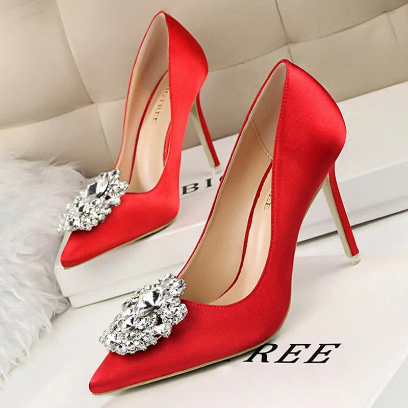 CINESSD Silver Gray Black Women Bridal Wedding Shoes Faux Silk Satin Zpaxo