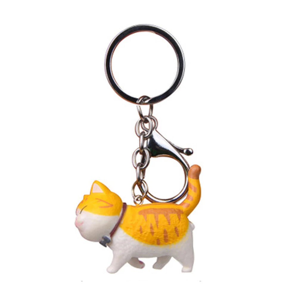 Lovely Cartoon Animal Cute Japanese Cat Kitten Key Chain Cat Keyring Bag Hanging Pendant Keychain Zpaxo 2-1pc