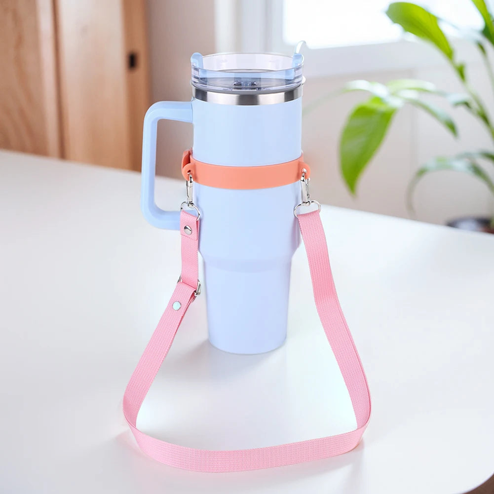 Water Bottle Handle with Adjustable Shoulder Strap Water Bottle Lanyard Hands Free Water Bottle Carrier for Stanley 30oz 40oz Zpaxo