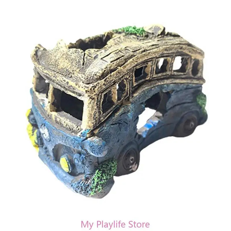 Resin Wrecked Car Ornaments DIY Fish Tank Artificial Aquarium