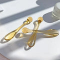 3PCS Eye Cream Applicator Spoon Roller Transparent Massage Stick Cosmetic Spatulas Wrinkle Facial Mask Skin Care Plastic Spoon Zpaxo 3PCS Brown
