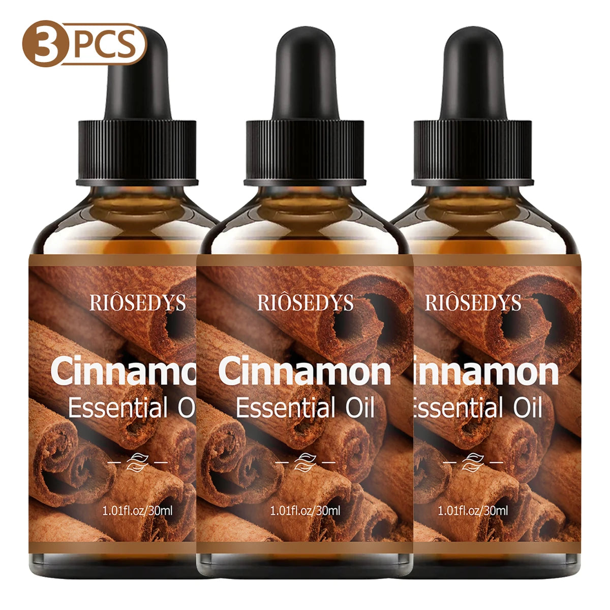 Cinnamon essential oil natural fragrance, is suitable for body massage treatments ,hair care anddiffuser Zpaxo Cinnamon 3pcs 30ml