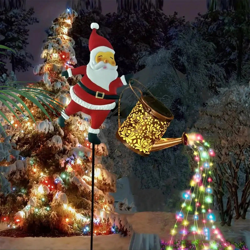 Christmas Solar Kettle Lights LED Waterproof Vintage Lamp Watering