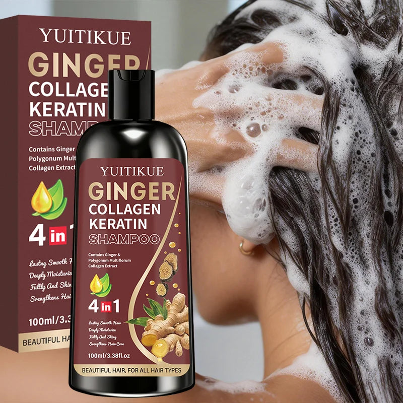 YUITIKUE Ginger Collagen Shampoo – Smooth & Glossy Hair Collagen Hair Shampoo Zpaxo