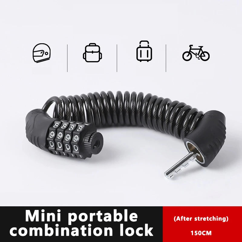 Bicycle Lock Bike Mini 4 Digit Password Wire Mountain Frame Durable