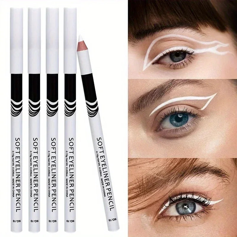 3pcs Fast Drying Matte White Eyeliner Pencil Smooth Waterproof Eyeliner Pen Long Lasting Eyelid Cosmetic Eyes Makeup Tools Zpaxo