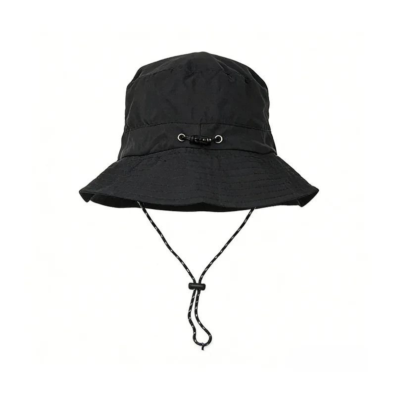 Outdoor fisherman hat with storage basin hat thin waterproof quick drying mountain hat men's sun shading and sun protection hat Zpaxo Black Fisherman Hat