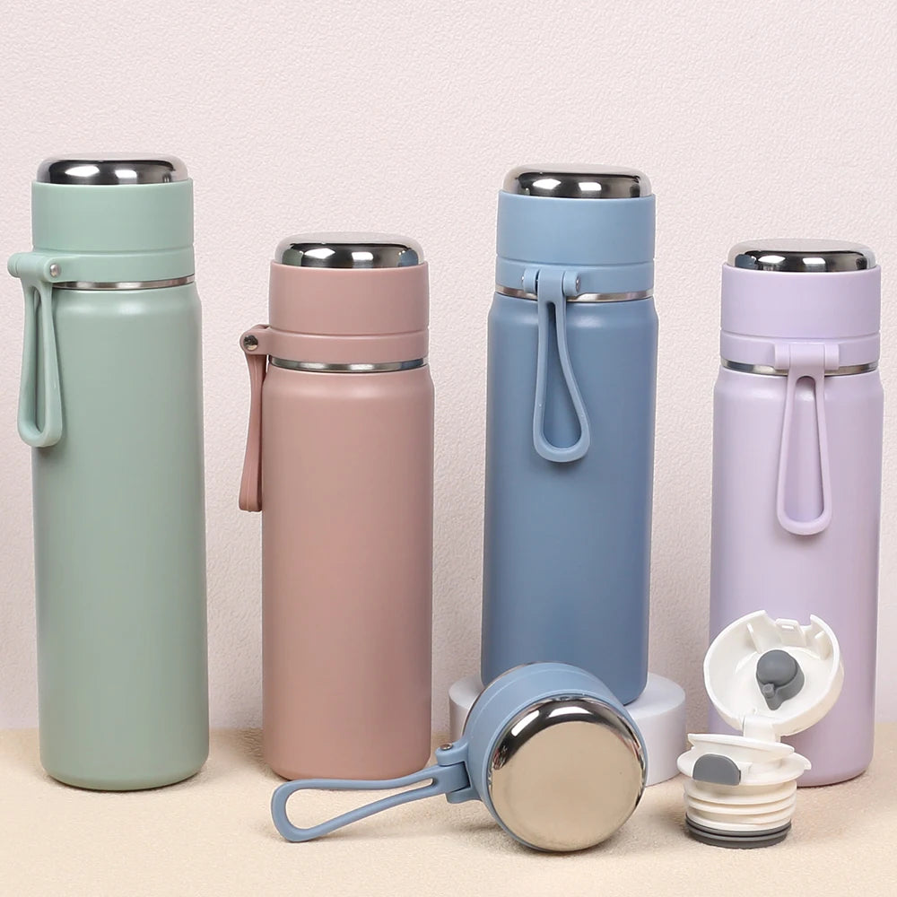 SUS316 Stainless Steel Thermos Water Bottle 500ml/600ml Insulated Bottle With Handle Thermo for Hot Cold Drinks for Outdoor Zpaxo
