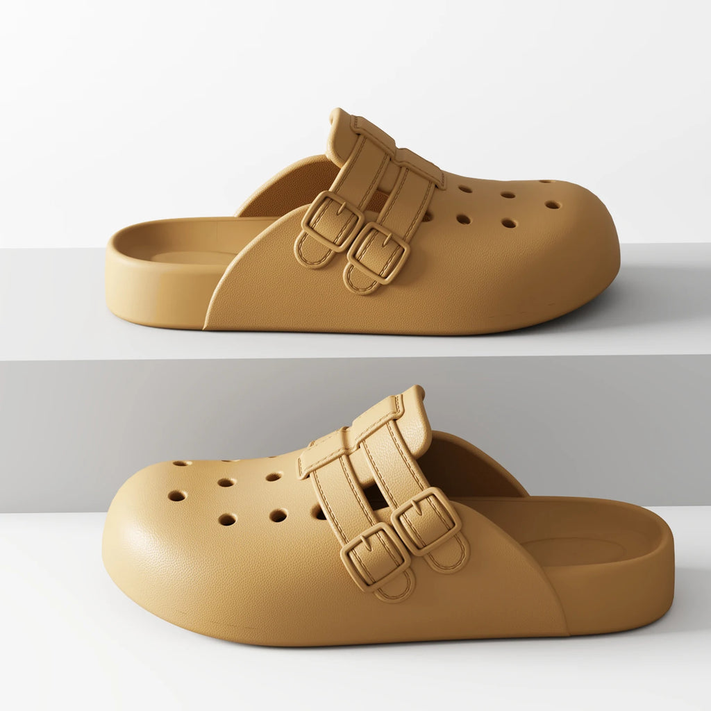 Women Summer Closed-toe Hollow Out Breathable Clogs Slip-on Non-slip