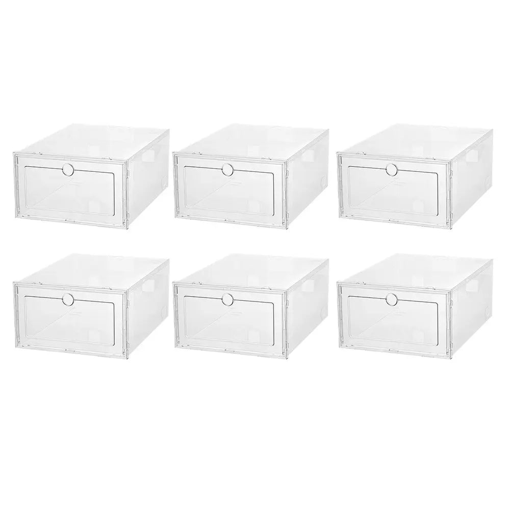 Transparent Shoes Box Plastic Storage Container Sturdy Stackable