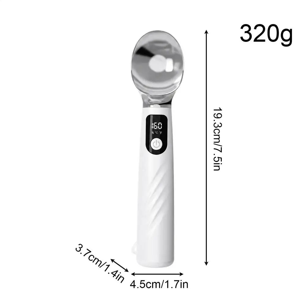 Heated Ice Cream Scoop Rechargeable Removable Battery Dishwasher Safe