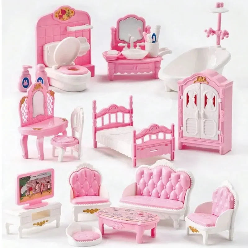 Children's Mini Doll House Accessories Pretend Play Toys Family Scene