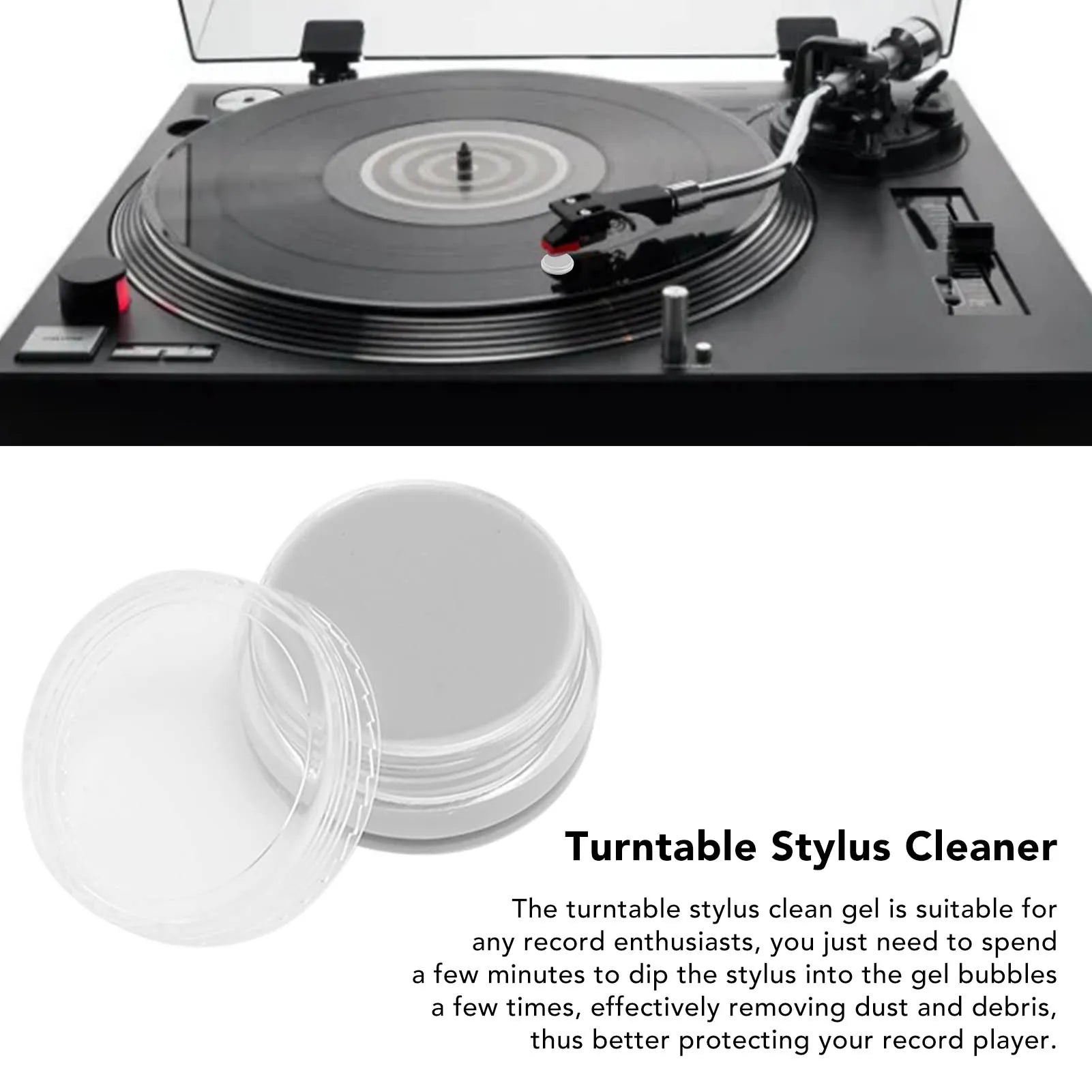 Turntable Stylus Clean Gel Static Free Dirt Debris Dry Cleaning Turntable Stylus Cleaner for Record Player Needle Zpaxo