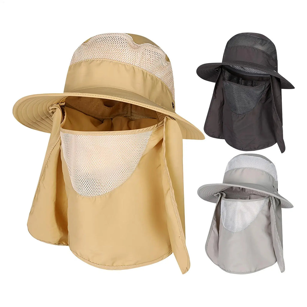 UPF 50+ Fishing Sun Hat – Face & Neck Flap UV Protection UV Protection Bucket Hat Zpaxo