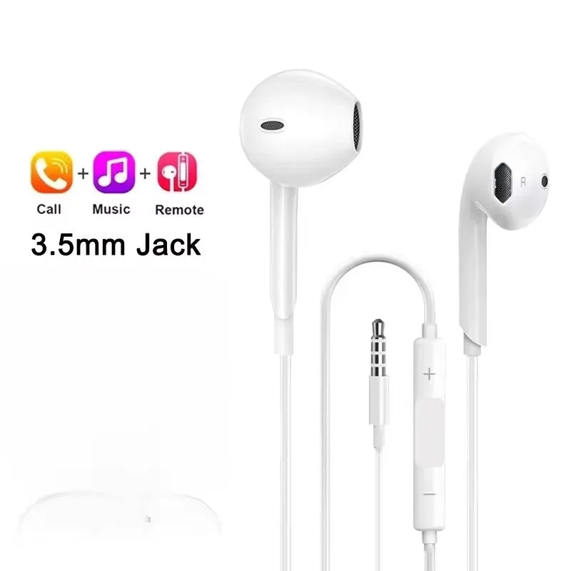 Wired Lightning Earphones Apple Iphone 14 13 12 11 Max Mini X XS XR 7 Zpaxo For-3.5MM