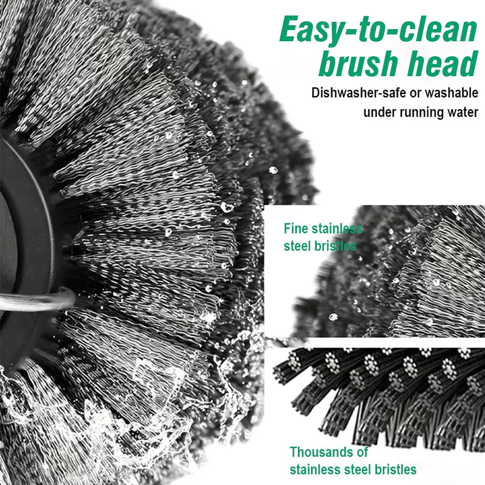 Electric Grill Brush Rechargeable 180° Rotatable Brush Head BBQ Cleaning Brush for Grill, Baking Tray, Tile & Glass Surfaces Zpaxo