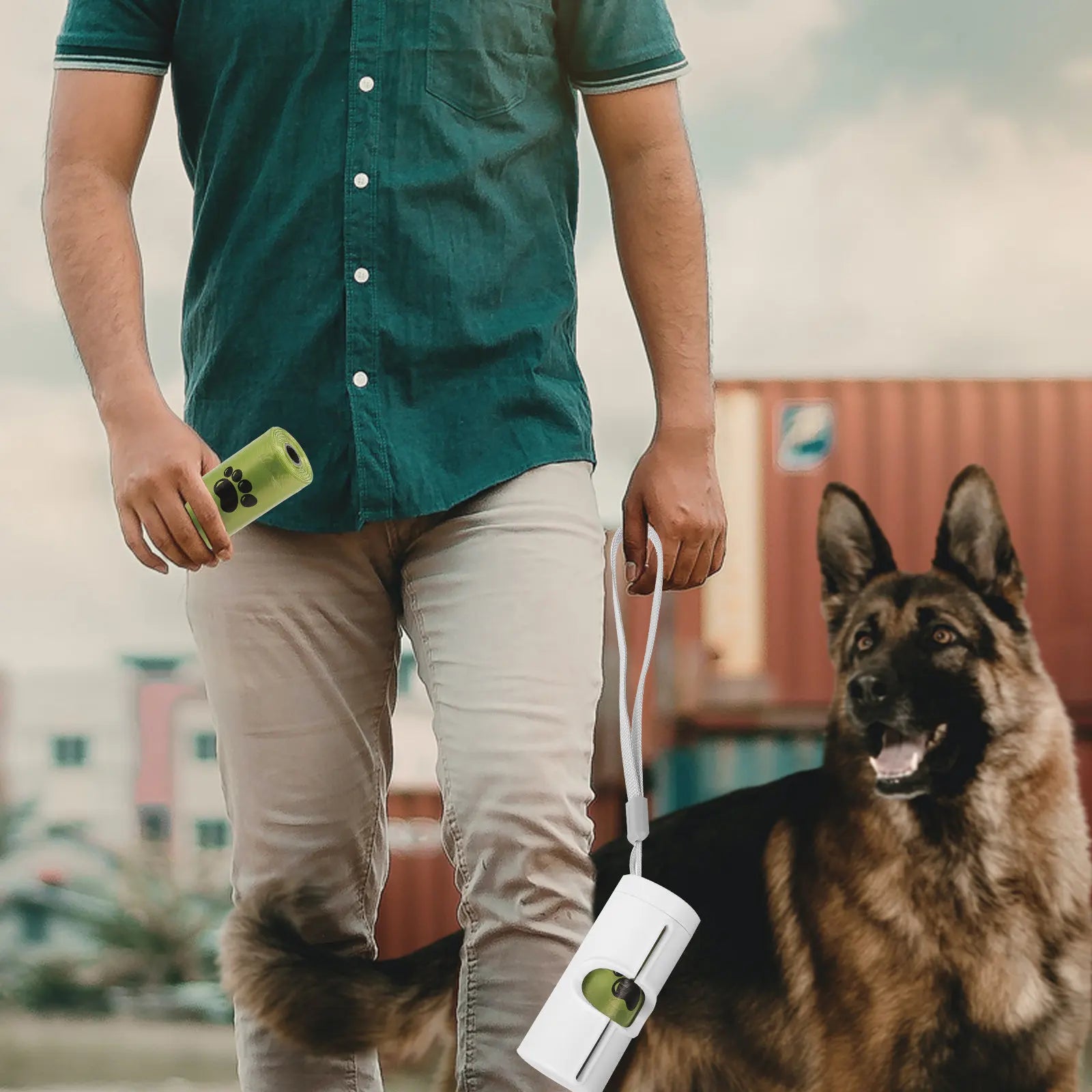 Sturdy Dog Poop Bag Dispenser ABS Construction Tight Roll Hold Hands