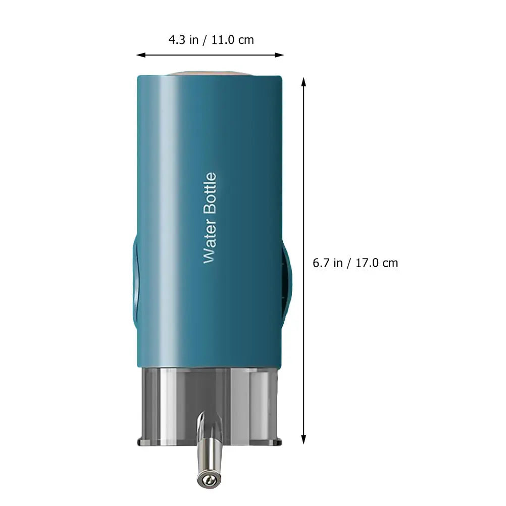 Pet Hanging Water Bottle Snap- Front Back Use Lid Fill Stainless