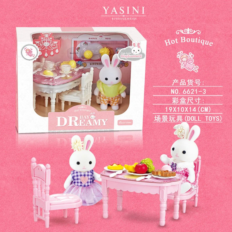 Little Rabbit Dresser Lovely Scene Play Toys Simulation Modelling
