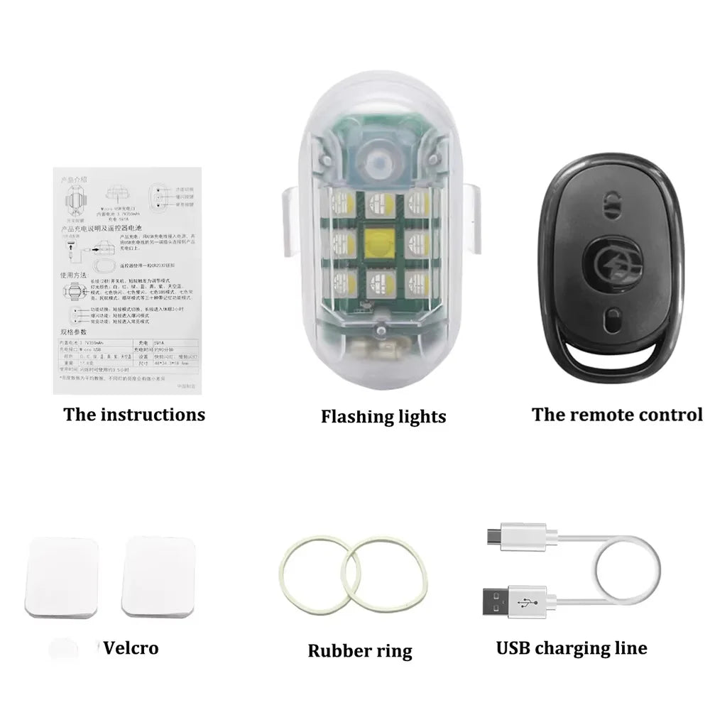7-Color LED Strobe Warning Light – Drone, Motorcycle & Bike LED Strobe Warning Light Zpaxo 1Pcs And Remote