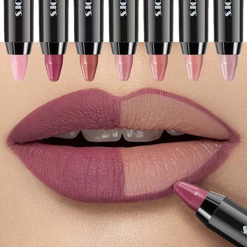 1PC 8 Colors Velvet Matte Lipsticks Pencil Waterproof Long Lasting Sexy Red Lip Stick Non-Stick Cup Makeup Lip Tint Pen Cosmetic Zpaxo