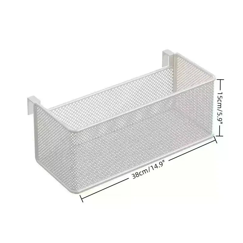 Bedside Hanging Storage Basket Space Saving Multifunctional Metal Bedside Shelf For Hotel Office Dorm Bed & Bunk Bed Bedroom Zpaxo