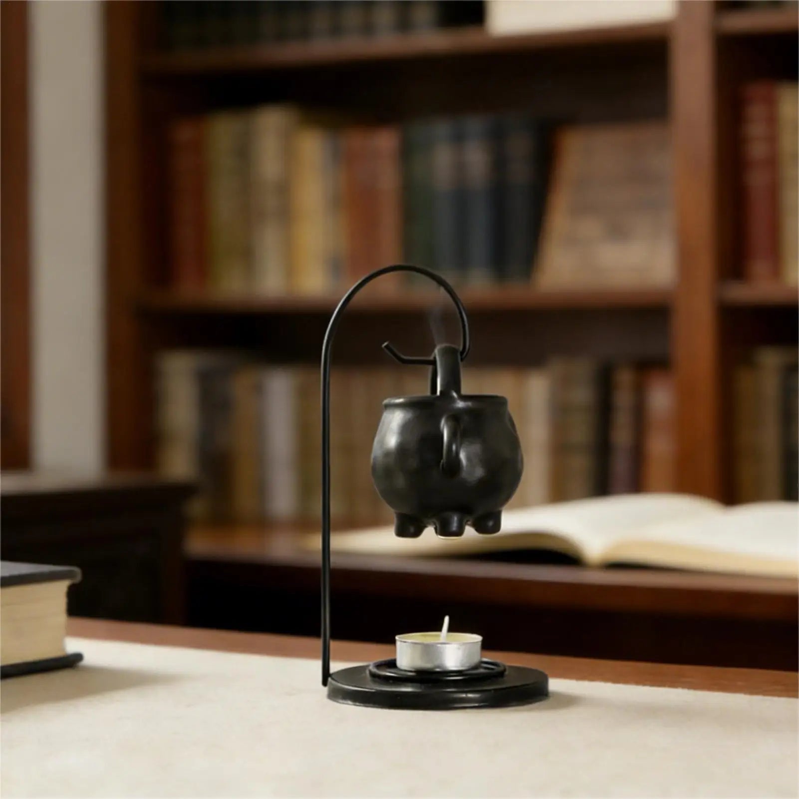 Wax Burner Ceramic Gothic Cauldron Handle Oil Diffuser Candle